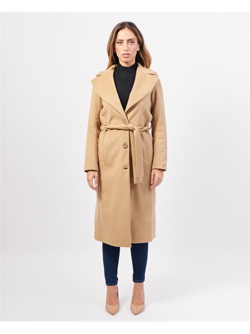 MDM long coat in cloth with belt MADEMOISELLE DU MONDE | F537-7097CAMMELLO